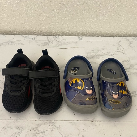 Puma Other - TODDLER BOYS PUMA Batman Sneakers And Clogs Lot Of 2 Shoes Black Blue​​​